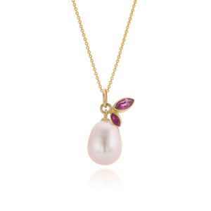 Ketting 'Candy' roze parel