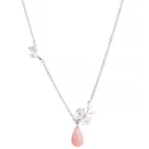 Ketting ‘blossom’ roze opaal