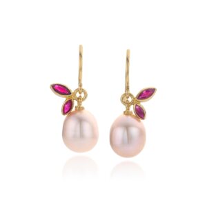 Oorhangers 'Candy' roze parels