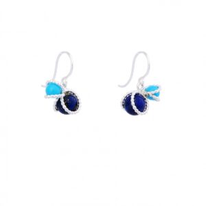 Oorhangers ‘Berry’ turkoois & lapis lazuli