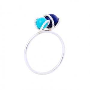 Ring 'Berry' turkoois & lapis lazuli